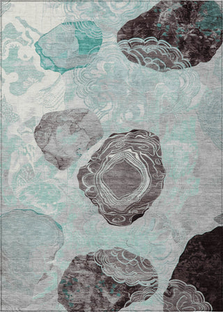 Piper Looms Chantille Geometric ACN1686 Teal Machine Washable Area Rug main image