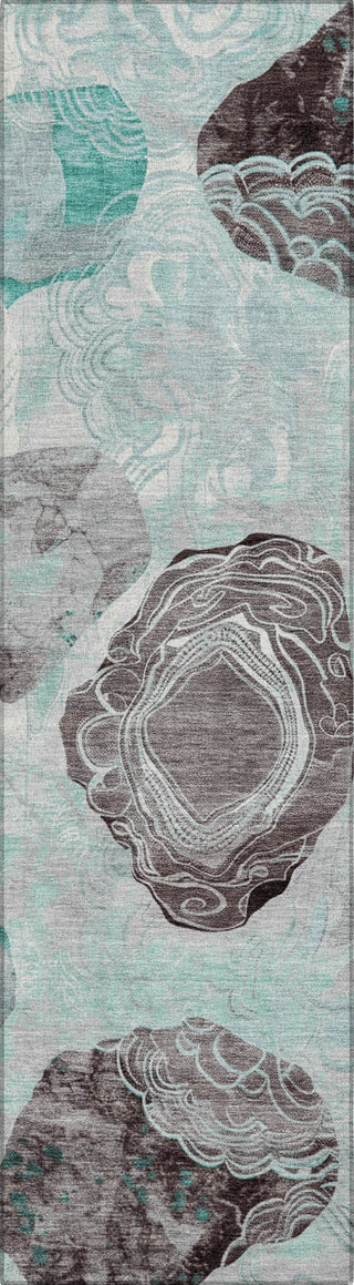 Piper Looms Chantille Geometric ACN1686 Teal Machine Washable Area Rug Runner Main Image