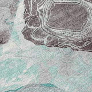 Piper Looms Chantille Geometric ACN1686 Teal Machine Washable Area Rug Swatch Image