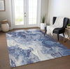 Piper Looms Chantille Abstract ACN1687 Blue Machine Washable Area Rug Lifestyle Image Feature