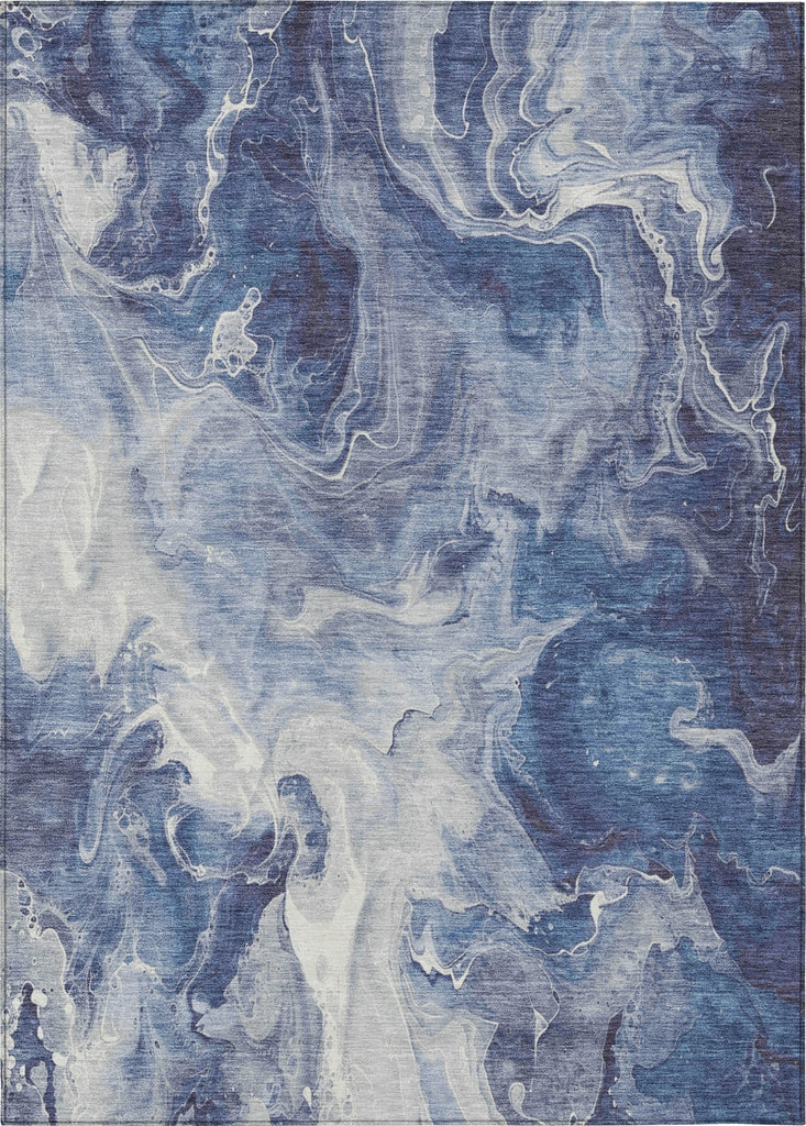 Piper Looms Chantille Abstract ACN1687 Blue Machine Washable Area Rug main image