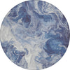 Piper Looms Chantille Abstract ACN1687 Blue Machine Washable Area Rug Round Main Image