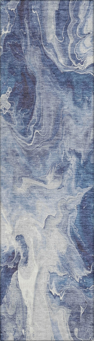 Piper Looms Chantille Abstract ACN1687 Blue Machine Washable Area Rug Runner Main Image