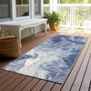 Piper Looms Chantille Abstract ACN1687 Blue Machine Washable Area Rug Runner Outdoor Lifestyle Image Feature