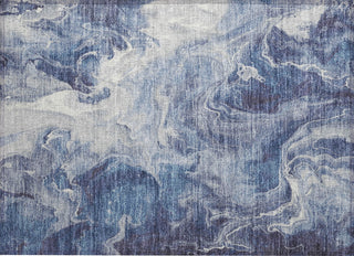 Piper Looms Chantille Abstract ACN1687 Blue Machine Washable Area Rug Scatter Main Image