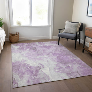 Piper Looms Chantille Abstract ACN1687 Lavender Machine Washable Area Rug Lifestyle Image Feature