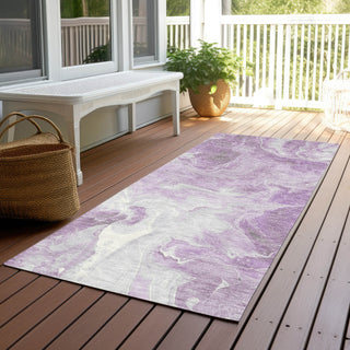 Piper Looms Chantille Abstract ACN1687 Lavender Machine Washable Area Rug Runner Outdoor Lifestyle Image Feature