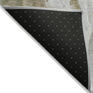 Piper Looms Chantille Abstract ACN1687 Mocha Machine Washable Area Rug Backing Image