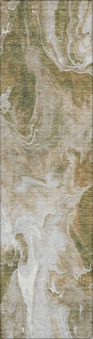 Piper Looms Chantille Abstract ACN1687 Mocha Machine Washable Area Rug Runner Main Image