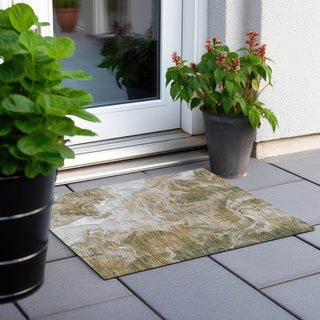 Piper Looms Chantille Abstract ACN1687 Mocha Machine Washable Area Rug Scatter Outdoor Lifestyle Image Feature