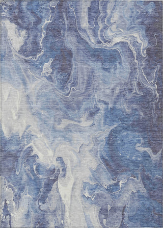 Piper Looms Chantille Abstract ACN1687 Navy Machine Washable Area Rug main image