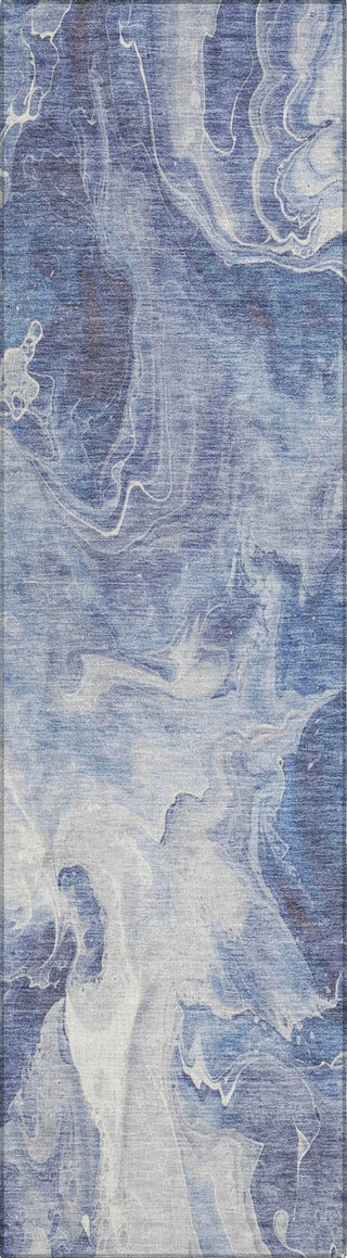 Piper Looms Chantille Abstract ACN1687 Navy Machine Washable Area Rug Runner Main Image