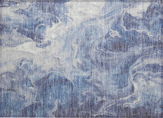 Piper Looms Chantille Abstract ACN1687 Navy Machine Washable Area Rug Scatter Main Image