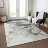 Piper Looms Chantille Abstract ACN1688 Aloe Machine Washable Area Rug Lifestyle Image Feature