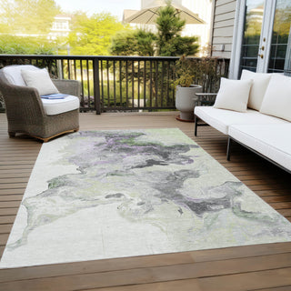 Piper Looms Chantille Abstract ACN1688 Aloe Machine Washable Area Rug Outdoor Lifestyle Image Feature