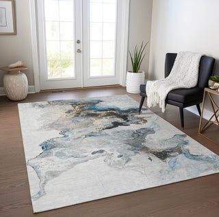 Piper Looms Chantille Abstract ACN1688 Gray Machine Washable Area Rug Lifestyle Image Feature