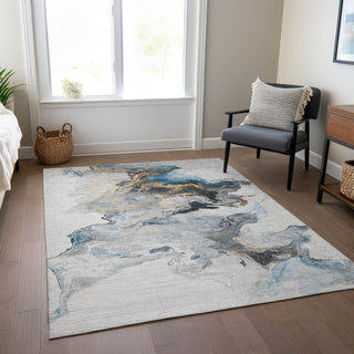 Piper Looms Chantille Abstract ACN1688 Gray Machine Washable Area Rug Lifestyle Image Feature