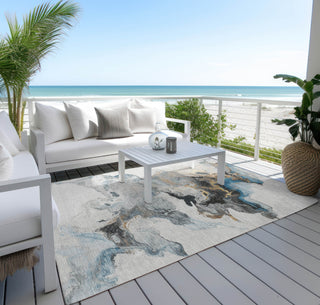 Piper Looms Chantille Abstract ACN1688 Gray Machine Washable Area Rug Outdoor Lifestyle Image Feature