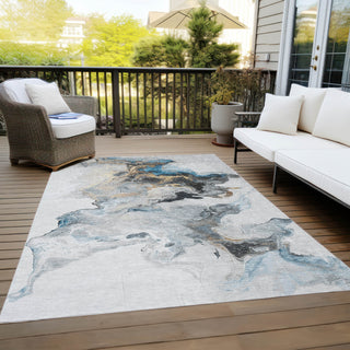 Piper Looms Chantille Abstract ACN1688 Gray Machine Washable Area Rug Outdoor Lifestyle Image Feature