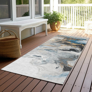 Piper Looms Chantille Abstract ACN1688 Gray Machine Washable Area Rug Runner Outdoor Lifestyle Image Feature