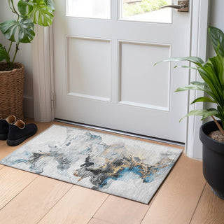 Piper Looms Chantille Abstract ACN1688 Gray Machine Washable Area Rug Scatter Lifestyle Image Feature