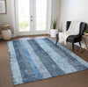 Piper Looms Chantille Stripes ACN1689 Blue Machine Washable Area Rug Lifestyle Image Feature