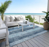 Piper Looms Chantille Stripes ACN1689 Blue Machine Washable Area Rug Outdoor Lifestyle Image Feature