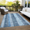 Piper Looms Chantille Stripes ACN1689 Blue Machine Washable Area Rug Outdoor Lifestyle Image Feature