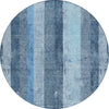 Piper Looms Chantille Stripes ACN1689 Blue Machine Washable Area Rug Round Main Image