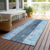 Piper Looms Chantille Stripes ACN1689 Blue Machine Washable Area Rug Runner Outdoor Lifestyle Image Feature