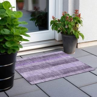 Piper Looms Chantille Stripes ACN1689 Purple Machine Washable Area Rug Scatter Outdoor Lifestyle Image Feature