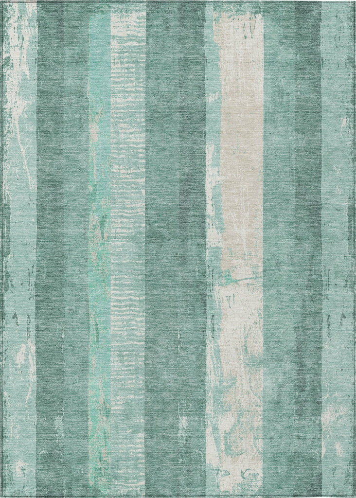 Piper Looms Chantille Stripes ACN1689 Seafoam Machine Washable Area Rug main image