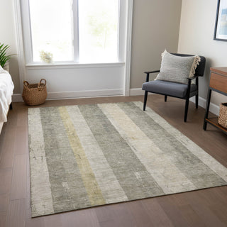 Piper Looms Chantille Stripes ACN1689 Taupe Machine Washable Area Rug Lifestyle Image Feature