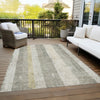 Piper Looms Chantille Stripes ACN1689 Taupe Machine Washable Area Rug Outdoor Lifestyle Image Feature