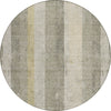 Piper Looms Chantille Stripes ACN1689 Taupe Machine Washable Area Rug Round Main Image