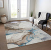 Piper Looms Chantille Abstract ACN1690 Beige Machine Washable Area Rug Lifestyle Image Feature