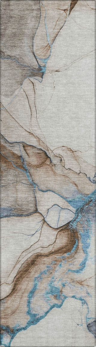 Piper Looms Chantille Abstract ACN1690 Beige Machine Washable Area Rug Runner Main Image