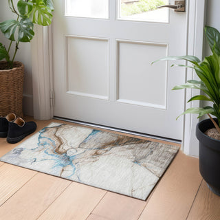 Piper Looms Chantille Abstract ACN1690 Beige Machine Washable Area Rug Scatter Lifestyle Image Feature