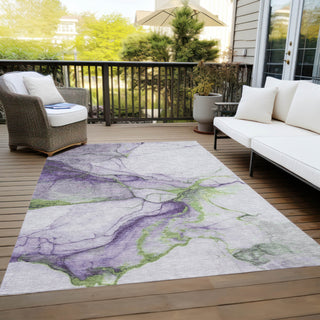 Piper Looms Chantille Abstract ACN1690 Purple Machine Washable Area Rug Outdoor Lifestyle Image Feature