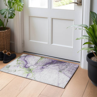 Piper Looms Chantille Abstract ACN1690 Purple Machine Washable Area Rug Scatter Lifestyle Image Feature