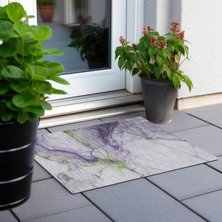 Piper Looms Chantille Abstract ACN1690 Purple Machine Washable Area Rug Scatter Outdoor Lifestyle Image Feature