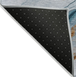 Piper Looms Chantille Abstract ACN1690 Sky Machine Washable Area Rug Backing Image