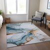 Piper Looms Chantille Abstract ACN1690 Sky Machine Washable Area Rug Lifestyle Image Feature