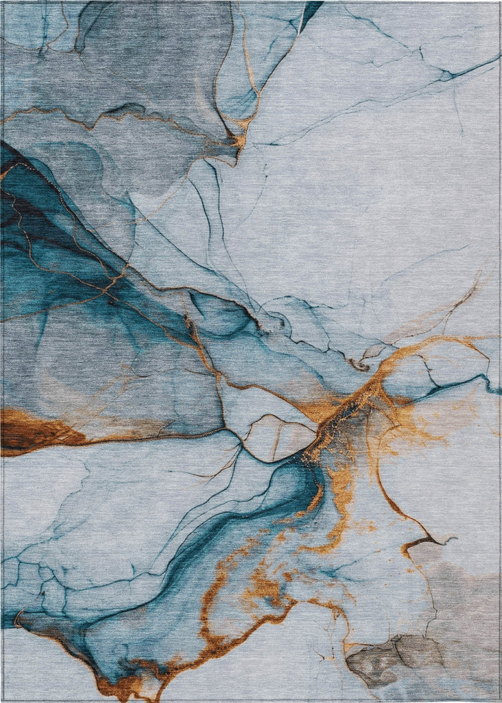 Piper Looms Chantille Abstract ACN1690 Sky Machine Washable Area Rug main image