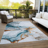 Piper Looms Chantille Abstract ACN1690 Sky Machine Washable Area Rug Outdoor Lifestyle Image Feature