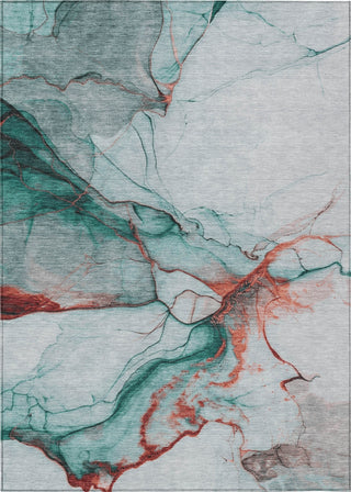 Piper Looms Chantille Abstract ACN1690 Teal Machine Washable Area Rug main image
