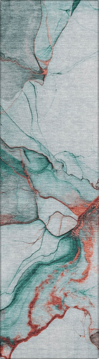 Piper Looms Chantille Abstract ACN1690 Teal Machine Washable Area Rug Runner Main Image