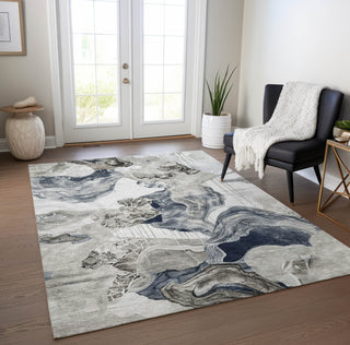 Piper Looms Chantille Abstract ACN1691 Ivory Machine Washable Area Rug Lifestyle Image Feature
