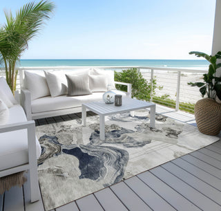 Piper Looms Chantille Abstract ACN1691 Ivory Machine Washable Area Rug Outdoor Lifestyle Image Feature