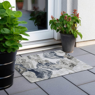 Piper Looms Chantille Abstract ACN1691 Ivory Machine Washable Area Rug Scatter Outdoor Lifestyle Image Feature